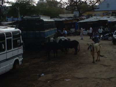 una estaci&oacute;n de autobuses cualquiera en India